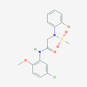 molecular formula C16H16BrClN2O4S B3575783 N~2~-(2-bromophenyl)-N-(5-chloro-2-methoxyphenyl)-N~2~-(methylsulfonyl)glycinamide 