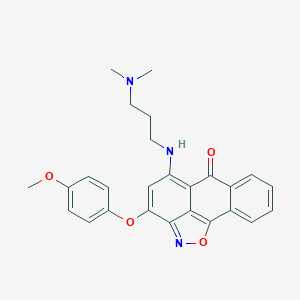 molecular formula C26H25N3O4 B357583 5-{[3-(dimethylamino)propyl]amino}-3-(4-methoxyphenoxy)-6H-anthra[1,9-cd]isoxazol-6-one CAS No. 904004-99-5