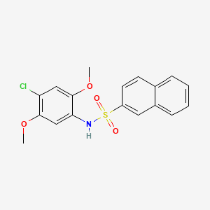 molecular formula C18H16ClNO4S B3575833 N-(4-chloro-2,5-dimethoxyphenyl)-2-naphthalenesulfonamide 