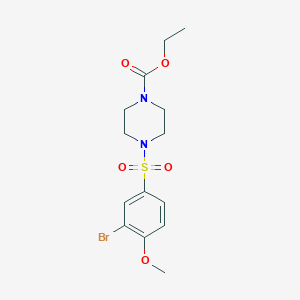 molecular formula C14H19BrN2O5S B3575855 ethyl 4-[(3-bromo-4-methoxyphenyl)sulfonyl]-1-piperazinecarboxylate 