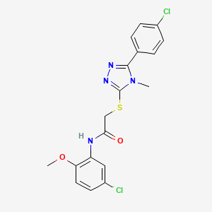 molecular formula C18H16Cl2N4O2S B3575951 N-(5-chloro-2-methoxyphenyl)-2-{[5-(4-chlorophenyl)-4-methyl-4H-1,2,4-triazol-3-yl]thio}acetamide 