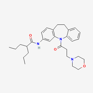 molecular formula C29H39N3O3 B3575987 N-{5-[3-(4-morpholinyl)propanoyl]-10,11-dihydro-5H-dibenzo[b,f]azepin-3-yl}-2-propylpentanamide 