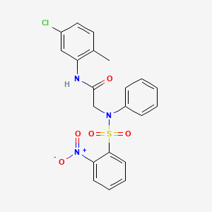 molecular formula C21H18ClN3O5S B3576008 N-(5-CHLORO-2-METHYLPHENYL)-2-(N-PHENYL2-NITROBENZENESULFONAMIDO)ACETAMIDE 
