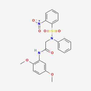 molecular formula C22H21N3O7S B3576016 N~1~-(2,5-dimethoxyphenyl)-N~2~-[(2-nitrophenyl)sulfonyl]-N~2~-phenylglycinamide 