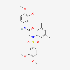 molecular formula C26H30N2O7S B3576025 N-(3,4-dimethoxyphenyl)-N~2~-[(3,4-dimethoxyphenyl)sulfonyl]-N~2~-(3,5-dimethylphenyl)glycinamide 
