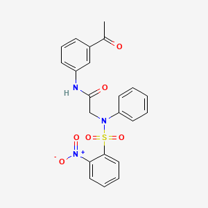 molecular formula C22H19N3O6S B3576027 N-(3-acetylphenyl)-2-(N-(2-nitrophenyl)sulfonylanilino)acetamide 