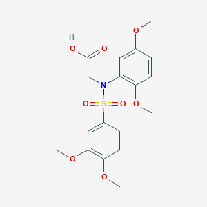 molecular formula C18H21NO8S B3576043 N-(2,5-dimethoxyphenyl)-N-[(3,4-dimethoxyphenyl)sulfonyl]glycine 