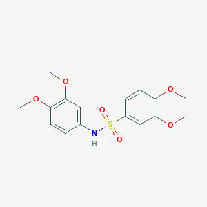 molecular formula C16H17NO6S B3576051 N-(3,4-dimethoxyphenyl)-2,3-dihydro-1,4-benzodioxine-6-sulfonamide 