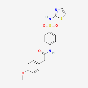 molecular formula C18H17N3O4S2 B3576077 2-(4-METHOXYPHENYL)-N-{4-[(1,3-THIAZOL-2-YL)SULFAMOYL]PHENYL}ACETAMIDE 