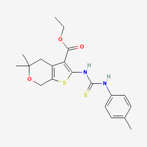 molecular formula C20H24N2O3S2 B3576085 ethyl 5,5-dimethyl-2-{[(4-methylphenyl)carbamothioyl]amino}-4,7-dihydro-5H-thieno[2,3-c]pyran-3-carboxylate 