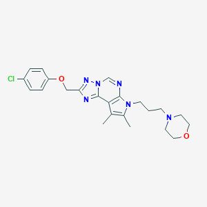 molecular formula C23H27ClN6O2 B357609 4-chlorophenyl {8,9-dimethyl-7-[3-(4-morpholinyl)propyl]-7H-pyrrolo[3,2-e][1,2,4]triazolo[1,5-c]pyrimidin-2-yl}methyl ether CAS No. 903204-61-5