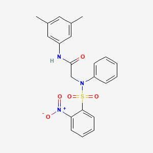 molecular formula C22H21N3O5S B3576142 N-(3,5-dimethylphenyl)-2-(N-(2-nitrophenyl)sulfonylanilino)acetamide 