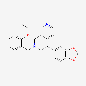 molecular formula C24H26N2O3 B3576306 N-[2-(1,3-BENZODIOXOL-5-YL)ETHYL]-N-(2-ETHOXYBENZYL)-N-(3-PYRIDYLMETHYL)AMINE 