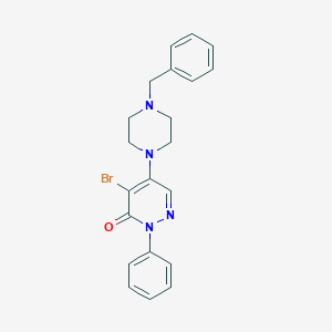 molecular formula C21H21BrN4O B357631 5-(4-benzyl-1-piperazinyl)-4-bromo-2-phenyl-3(2H)-pyridazinone CAS No. 903188-20-5