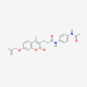 molecular formula C25H26N2O5 B357632 N-[4-(acetylamino)phenyl]-3-{4-methyl-7-[(2-methyl-2-propenyl)oxy]-2-oxo-2H-chromen-3-yl}propanamide CAS No. 903858-89-9