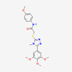 molecular formula C21H24N4O5S B3576449 N-(4-methoxyphenyl)-2-{[4-methyl-5-(3,4,5-trimethoxyphenyl)-4H-1,2,4-triazol-3-yl]sulfanyl}acetamide 