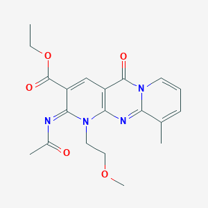 molecular formula C20H22N4O5 B357650 ethyl 2-(acetylimino)-1-(2-methoxyethyl)-10-methyl-5-oxo-1,5-dihydro-2H-dipyrido[1,2-a:2,3-d]pyrimidine-3-carboxylate CAS No. 844664-36-4