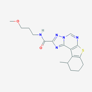 molecular formula C17H21N5O2S B357651 N-(3-methoxypropyl)-11-methyl-8,9,10,11-tetrahydro[1]benzothieno[3,2-e][1,2,4]triazolo[1,5-c]pyrimidine-2-carboxamide CAS No. 896836-91-2