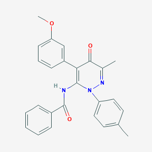 molecular formula C26H23N3O3 B357653 N-[4-(3-methoxyphenyl)-6-methyl-2-(4-methylphenyl)-5-oxopyridazin-3-yl]benzamide CAS No. 896836-53-6