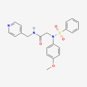 molecular formula C21H21N3O4S B3576541 N~2~-(4-methoxyphenyl)-N~2~-(phenylsulfonyl)-N~1~-(4-pyridinylmethyl)glycinamide 