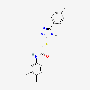 molecular formula C20H22N4OS B3576606 N-(3,4-dimethylphenyl)-2-{[4-methyl-5-(4-methylphenyl)-4H-1,2,4-triazol-3-yl]sulfanyl}acetamide 