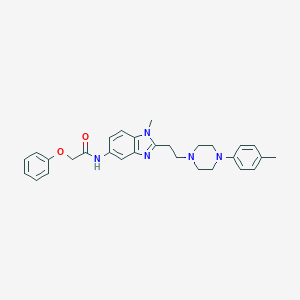 molecular formula C29H33N5O2 B357662 N-[1-methyl-2-[2-[4-(4-methylphenyl)piperazin-1-yl]ethyl]benzimidazol-5-yl]-2-phenoxyacetamide CAS No. 896856-66-9