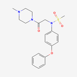 molecular formula C20H25N3O4S B3576695 N-[2-(4-methyl-1-piperazinyl)-2-oxoethyl]-N-(4-phenoxyphenyl)methanesulfonamide 