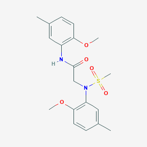 molecular formula C19H24N2O5S B3576703 N~1~,N~2~-bis(2-methoxy-5-methylphenyl)-N~2~-(methylsulfonyl)glycinamide 