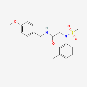 molecular formula C19H24N2O4S B3576711 N~2~-(3,4-dimethylphenyl)-N~1~-(4-methoxybenzyl)-N~2~-(methylsulfonyl)glycinamide 