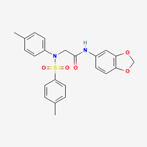 molecular formula C23H22N2O5S B3576716 N~1~-1,3-benzodioxol-5-yl-N~2~-(4-methylphenyl)-N~2~-[(4-methylphenyl)sulfonyl]glycinamide 
