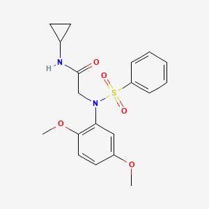 molecular formula C19H22N2O5S B3576740 N~1~-cyclopropyl-N~2~-(2,5-dimethoxyphenyl)-N~2~-(phenylsulfonyl)glycinamide 