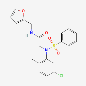 molecular formula C20H19ClN2O4S B3576755 N~2~-(5-chloro-2-methylphenyl)-N~1~-(2-furylmethyl)-N~2~-(phenylsulfonyl)glycinamide 