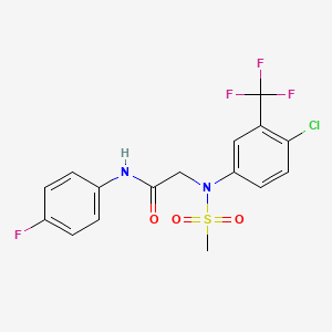 molecular formula C16H13ClF4N2O3S B3576788 N~2~-[4-chloro-3-(trifluoromethyl)phenyl]-N~1~-(4-fluorophenyl)-N~2~-(methylsulfonyl)glycinamide 