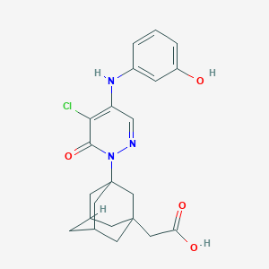 molecular formula C22H24ClN3O4 B357683 2-(3-{5-CHLORO-4-[(3-HYDROXYPHENYL)AMINO]-6-OXO-1,6-DIHYDROPYRIDAZIN-1-YL}ADAMANTAN-1-YL)ACETIC ACID CAS No. 899385-73-0
