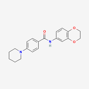 molecular formula C20H22N2O3 B3576856 N-(2,3-dihydro-1,4-benzodioxin-6-yl)-4-(1-piperidinyl)benzamide 