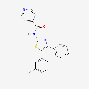 molecular formula C23H19N3OS B3576864 N-[5-(3,4-dimethylphenyl)-4-phenyl-1,3-thiazol-2-yl]pyridine-4-carboxamide 