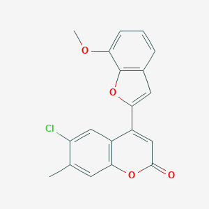 molecular formula C19H13ClO4 B357688 6-chloro-4-(7-methoxy-1-benzofuran-2-yl)-7-methyl-2H-chromen-2-one CAS No. 900298-13-7