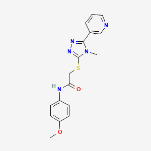 molecular formula C17H17N5O2S B3576895 N-(4-methoxyphenyl)-2-{[4-methyl-5-(pyridin-3-yl)-4H-1,2,4-triazol-3-yl]sulfanyl}acetamide 