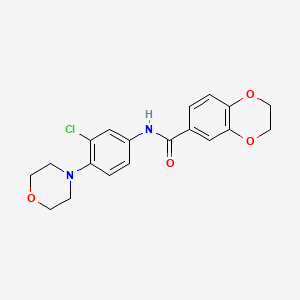 molecular formula C19H19ClN2O4 B3576914 N-[3-chloro-4-(4-morpholinyl)phenyl]-2,3-dihydro-1,4-benzodioxine-6-carboxamide 