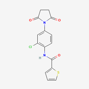 molecular formula C15H11ClN2O3S B3576926 N-[2-chloro-4-(2,5-dioxopyrrolidin-1-yl)phenyl]thiophene-2-carboxamide 