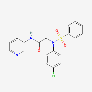 molecular formula C19H16ClN3O3S B3577006 N~2~-(4-chlorophenyl)-N~2~-(phenylsulfonyl)-N~1~-3-pyridinylglycinamide 