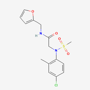 molecular formula C15H17ClN2O4S B3577013 N~2~-(4-chloro-2-methylphenyl)-N~1~-(2-furylmethyl)-N~2~-(methylsulfonyl)glycinamide 