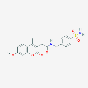 molecular formula C20H20N2O6S B357702 N-[4-(aminosulfonyl)benzyl]-2-(7-methoxy-4-methyl-2-oxo-2H-chromen-3-yl)acetamide CAS No. 879590-66-6