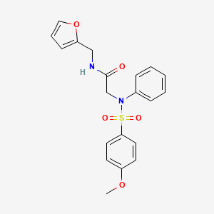 molecular formula C20H20N2O5S B3577027 N~1~-(2-furylmethyl)-N~2~-[(4-methoxyphenyl)sulfonyl]-N~2~-phenylglycinamide 