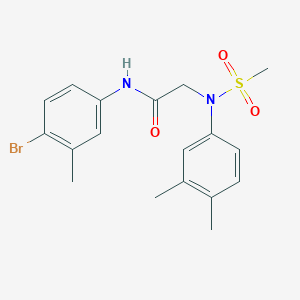 molecular formula C18H21BrN2O3S B3577069 N~1~-(4-bromo-3-methylphenyl)-N~2~-(3,4-dimethylphenyl)-N~2~-(methylsulfonyl)glycinamide 