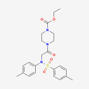 molecular formula C23H29N3O5S B3577078 ethyl 4-{N-(4-methylphenyl)-N-[(4-methylphenyl)sulfonyl]glycyl}-1-piperazinecarboxylate 