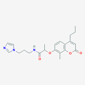 molecular formula C22H27N3O4 B357708 N-(3-imidazol-1-ylpropyl)-2-(8-methyl-2-oxo-4-propylchromen-7-yl)oxypropanamide CAS No. 900880-60-6