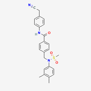 molecular formula C25H25N3O3S B3577114 N-[4-(cyanomethyl)phenyl]-4-{[(3,4-dimethylphenyl)(methylsulfonyl)amino]methyl}benzamide 