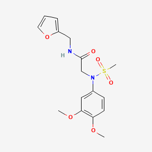 molecular formula C16H20N2O6S B3577121 N~2~-(3,4-dimethoxyphenyl)-N~1~-(2-furylmethyl)-N~2~-(methylsulfonyl)glycinamide 