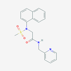 molecular formula C19H19N3O3S B3577131 N~2~-(methylsulfonyl)-N~2~-1-naphthyl-N~1~-(2-pyridinylmethyl)glycinamide 